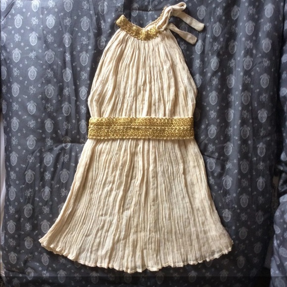 Tops - Armless Top with Gold Trim and Tie